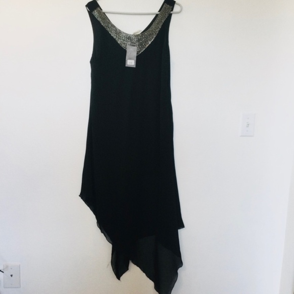 Andree NWT Elegant Cruise Black Rivet Sleeveless Wedding cocktail party Dress S…